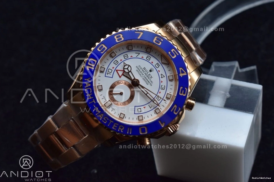 RG Ceramic Blue TopPick YachtMaster on A 1223 Edition RG Bracelet 1:1 Best 116685 II GMF 0429